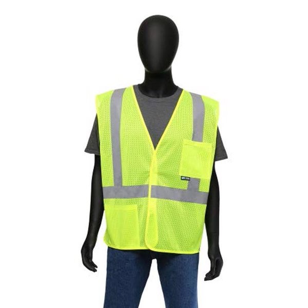 Safety Works Reflective Safety Vest Lime One Size Fits Most SW46206-O